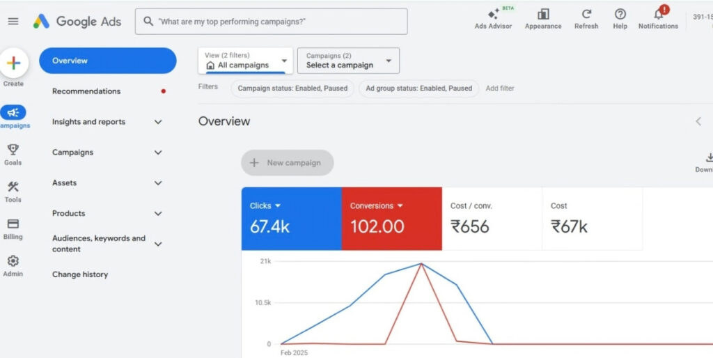 Google Ads Campaign Dashboard 1
