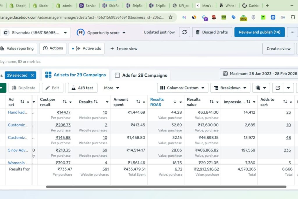 Silver Adda Meta Ads Dashboard