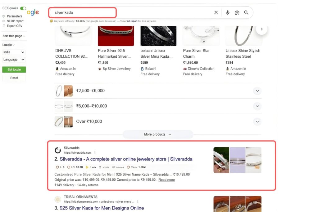 silver kada Keyword Result