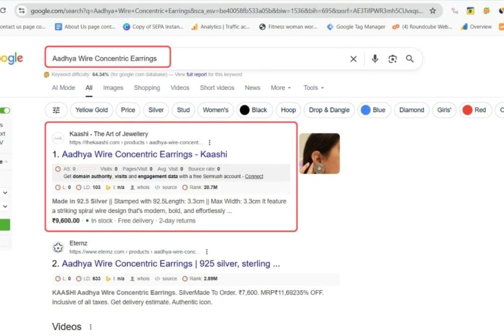 Aadhya Wire Concentric Earrings Keyword Result