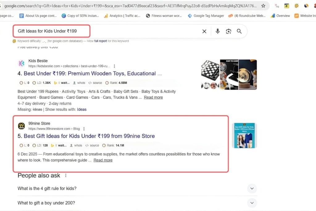 Gift Ideas for Kids Under 199 Keyword Result