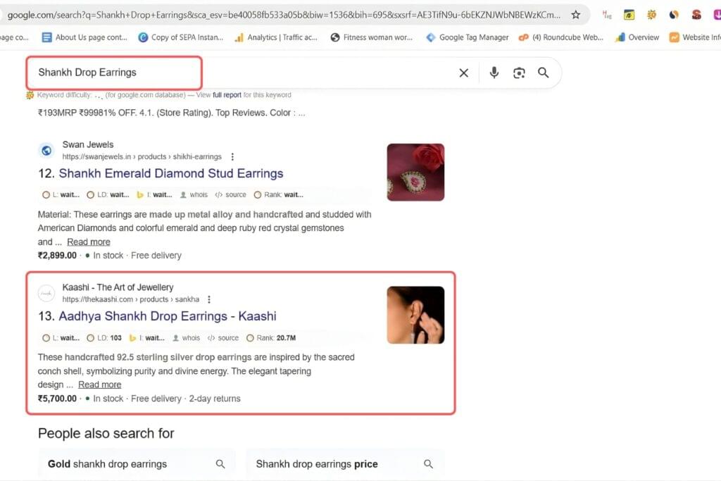 Shankh Drop Earrings Keyword Result