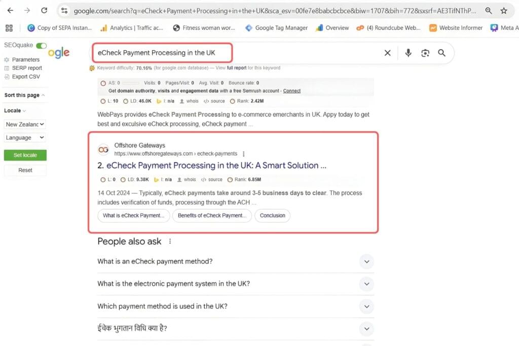 eCheck Payment Processing in the UK Keyword Result