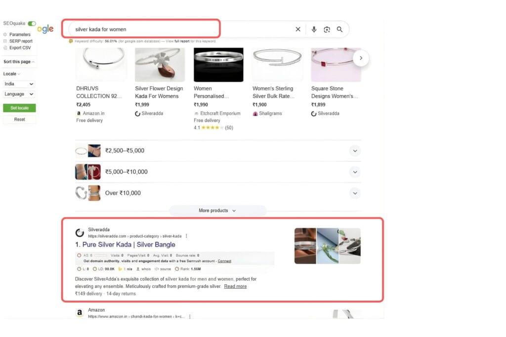 silver kada for women Keyword Result